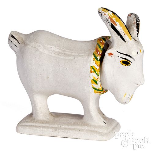 PENNSYLVANIA CHALKWARE GOAT NODDER,