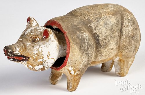 PENNSYLVANIA CHALKWARE PIG NODDER,