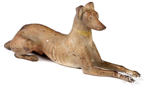 PAINTED CAST IRON WHIPPET DOORSTOP  30f80c