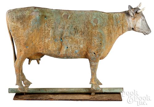 FULL BODIED COPPER COW WEATHERVANE  30f807