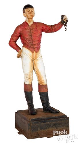 CAST IRON JOCKEY HITCHING POSTCast