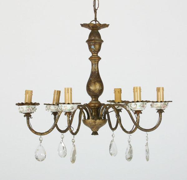 Antique wooden and metal chandelier 4e59f