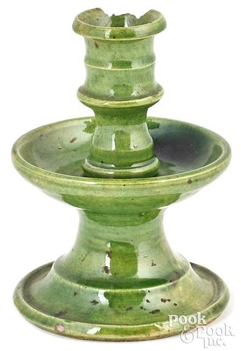 ENGLISH BORDERWARE CANDLESTICK, 16TH