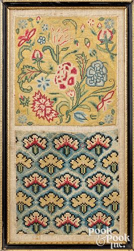 TWO ENGLISH NEEDLEWORK EMBROIDERIES  30f854