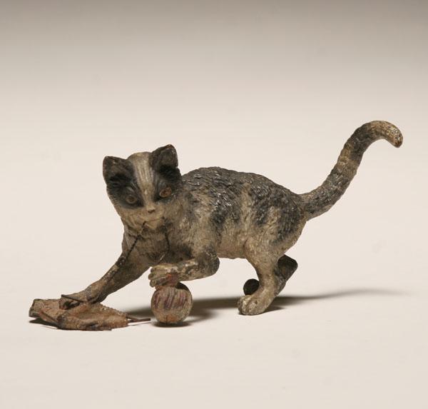 Austrian cold painted bronze cat,