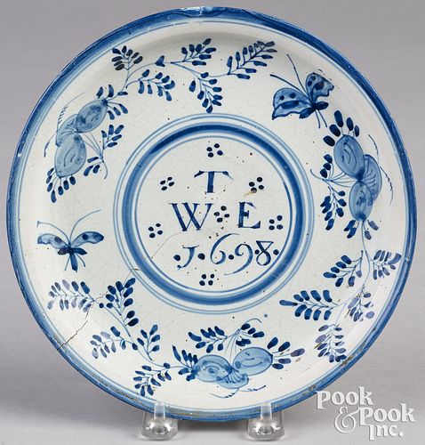 ENGLISH DELFTWARE MARRIAGE PLATEEnglish 30f88d