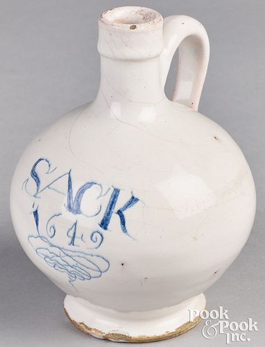 ENGLISH DELFTWARE SACK BOTTLE,