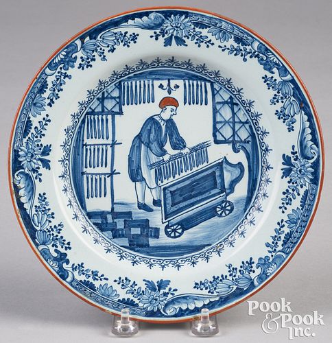 DELFTWARE TRADE PLATE OF A CANDLEMAKERDelftware 30f89f