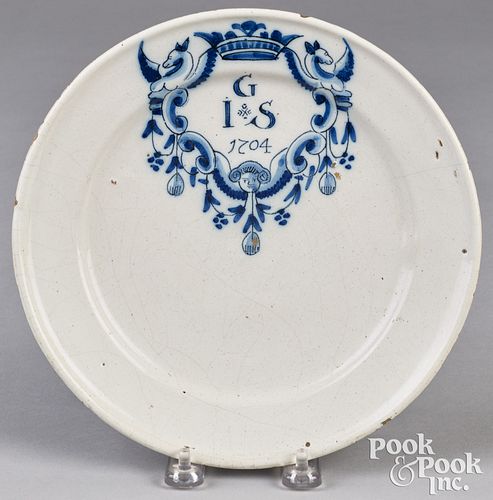 ENGLISH DELFTWARE MARRIAGE PLATEEnglish 30f89b