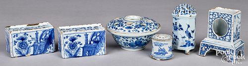 BLUE AND WHITE DELFTWARE, 18TH C.Blue
