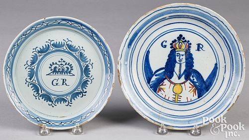 TWO ENGLISH DELFTWARE KING GEORGE 30f8a6