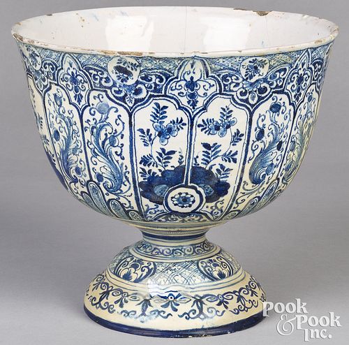 LARGE DELFTWARE FOOTED BOWL, DATED