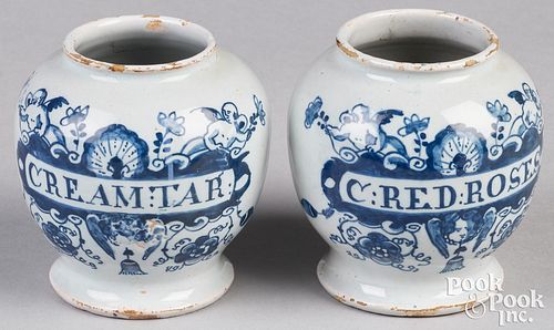 TWO SMALL DELFTWARE APOTHECARY