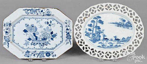 TWO DELFTWARE PLATTERS 18TH C Two 30f8bb