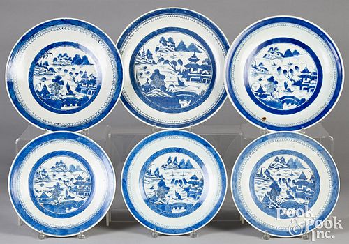 SIX CHINESE EXPORT PORCELAIN CANTON