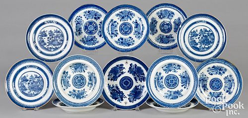 TWELVE CHINESE EXPORT PORCELAIN