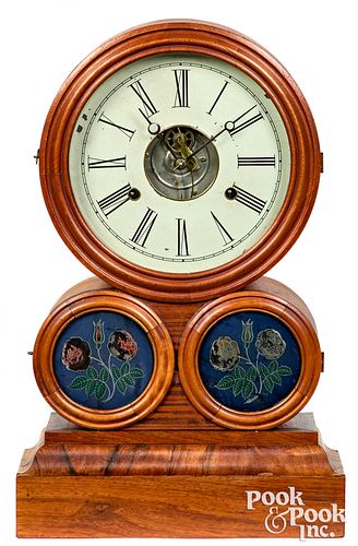 INGRAHAM SPECTACLE ROSEWOOD SHELF CLOCK,