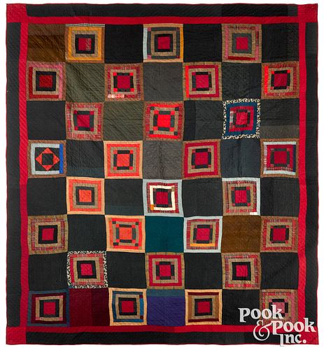 AMISH STEPPING STONES QUILT, 19TH