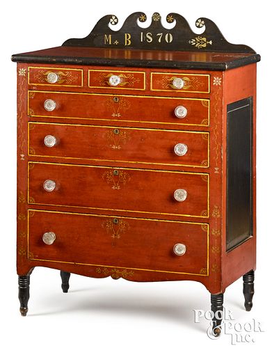 PENNSYLVANIA PAINTED PINE CHEST 30fa07