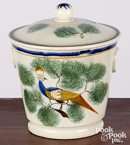 LEEDS PEAFOWL COVERED SUGAR BOWL  30fa1a