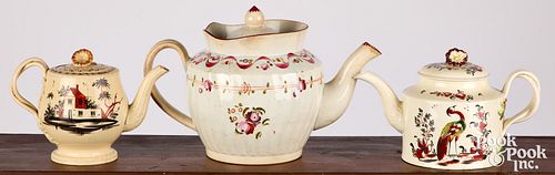 THREE PORCELAIN TEAPOTS, 18TH AND