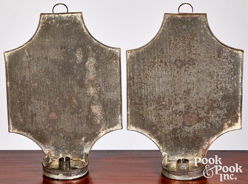 PAIR OF TIN CANDLE SCONCES 19TH 30fa27