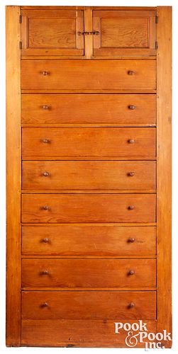 SHAKER PINE CUPBOARD AND CASE OF