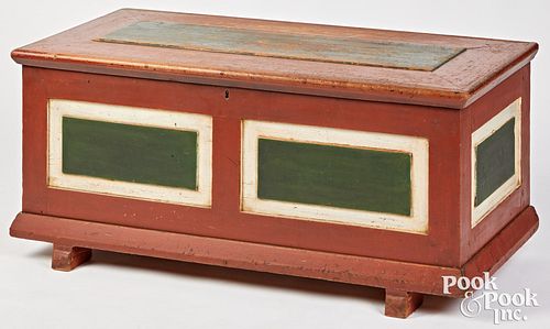 AMISH PAINTED POPLAR BLANKET CHEST,