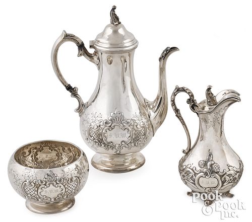 NEW YORK SILVER THREE PIECE COFFEE