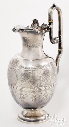 COIN SILVER PITCHER 19TH C Coin 30faa5