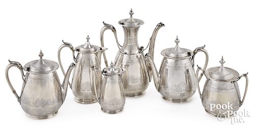 GORHAM COIN SILVER SIX PIECE TEA/COFFEE