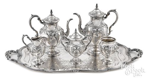 FISHER STERLING FIVE PIECE TEA