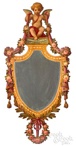 ADAMS STYLE PAINTED MAHOGANY MIRRORAdams 30faef