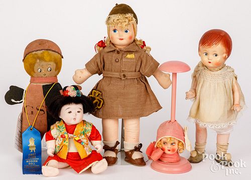 FOUR MISCELLANEOUS DOLLS AND RELATEDFour