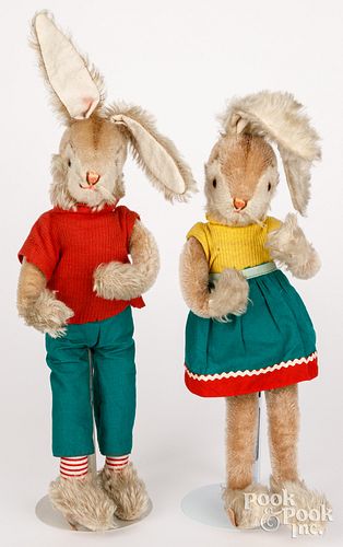 TWO SCHUCO DRESSED PLUSH RABBITSTwo 30d48c