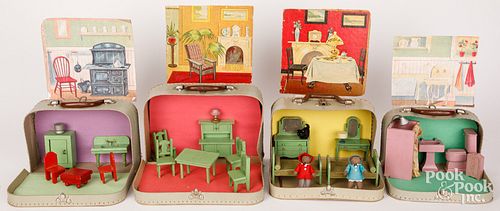 FOUR SPANISH SUITCASE DOLLHOUSE