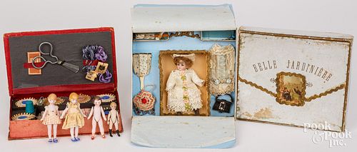 BOXED FRENCH BISQUE DOLL SETBoxed 30d4fc