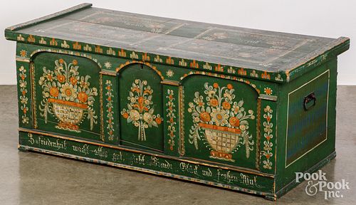GERMAN PAINTED PINE DOWER CHEST  30d533