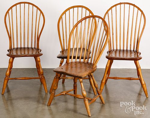 FOUR BOWBACK WINDSOR CHAIRS CA  30d548