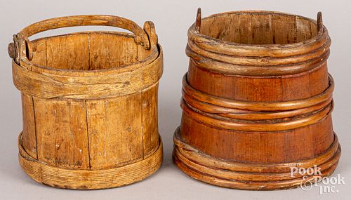 TWO STAVED BUCKETS 19TH C Two 30d582