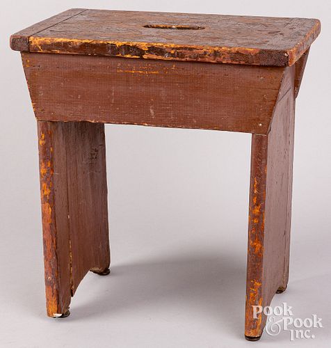 PAINTED PINE STOOL EARLY 20TH 30d57d