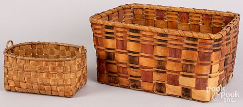 TWO WOODLANDS PAINTED BASKETSTwo