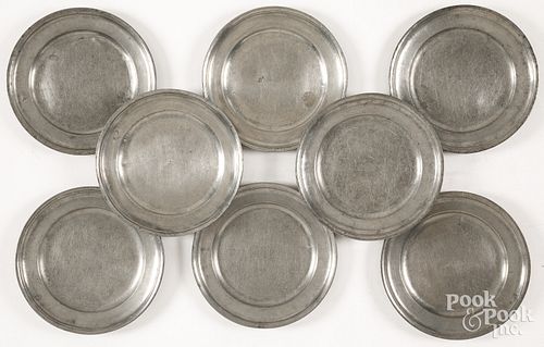 EIGHT FLEMISH PEWTER PLATES 19TH 30d5f0
