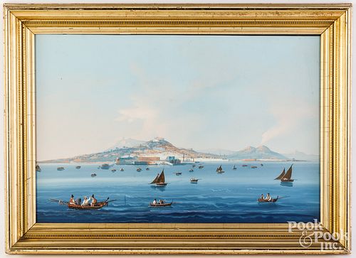 GOUACHE VIEW OF NAPLES, 19TH C.Gouache
