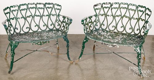 PAIR OF CAST GARDEN SEATSPair of