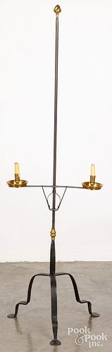 CONTEMPORARY IRON AND BRASS CANDLESTANDContemporary 30d6aa