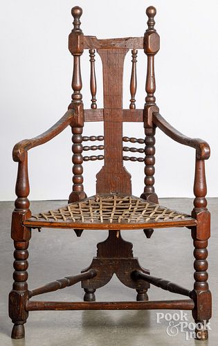 GEORGE I OAK TURNERS CORNER CHAIR,