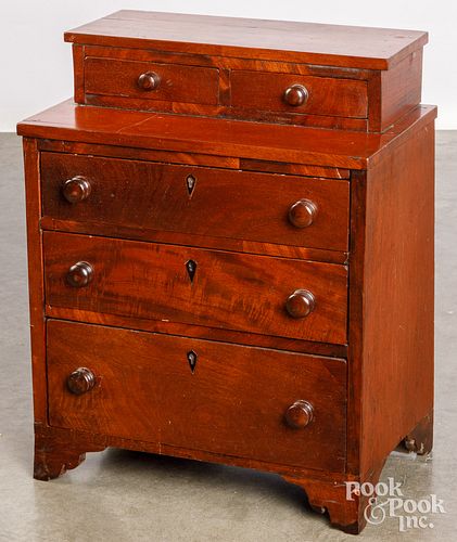 MINIATURE MAHOGANY AND MAPLE DRESSER,