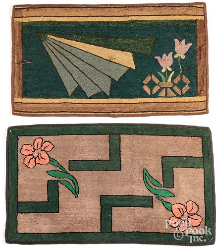 TWO HOOKED RUGS MID 20TH C Two 30d716