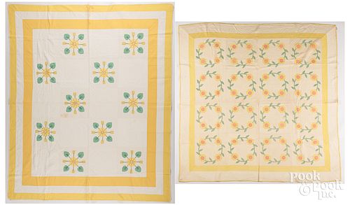 TWO APPLIQUé QUILTS, EARLY TO